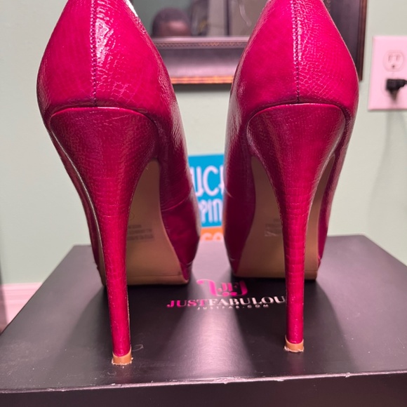 Pink Peep Toe Pumps - Picture 5 of 8